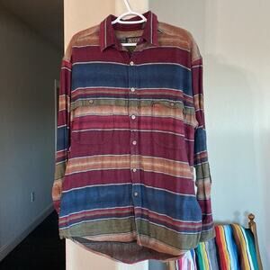 Raw Rags 90s cotton western outdoor warm button down cotton cabin sz xL